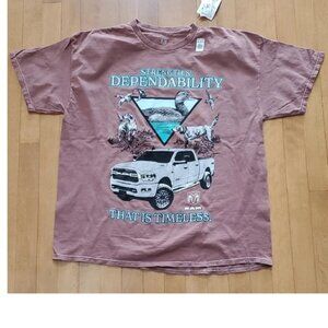 Mens DODGE RAM Truck "Strength & Dependability" Brown T-Shirt Size L XL XXL NWT